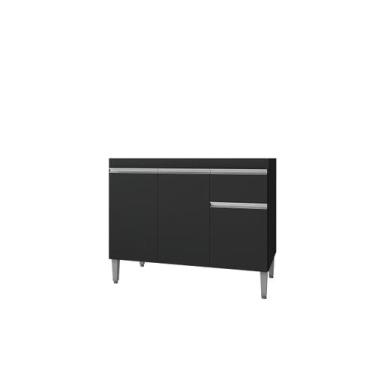 Imagem de Balcão Multiuso Organizador de Pia Tatiane 120 cm Preto SEM Tampo - Aj