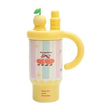 Imagem de AFXGUSD Copo térmico de aço inoxidável de 800 ml para escritório, acampamento e academia, Coração Amarelo