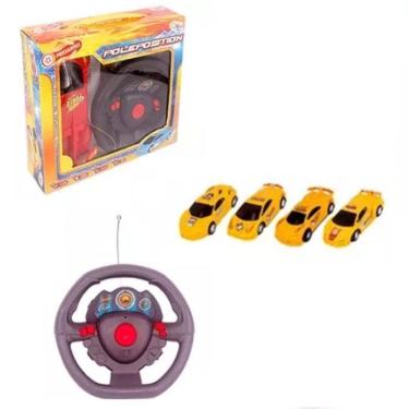 Imagem de Brinquedo Carrinho Controle Remoto Volante Sem Fio Amarelo