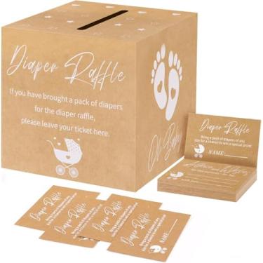 Imagem de Conjunto de 51 sorteios de fraldas para festa de chá de bebê, sorteio de fraldas revelação de gênero para jogos de chá de bebê, convites, sorteio de fraldas, cartões