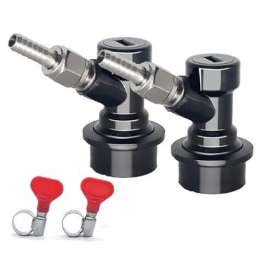 Imagem de Fabricação caseira de cerveja Cornelius Keg Ball Lock Liquid Disconnect 1/4 MFL with Swivel Nuts 2 Free Worm Clamps for Home brewing Corny Keg Acessórios para vinho