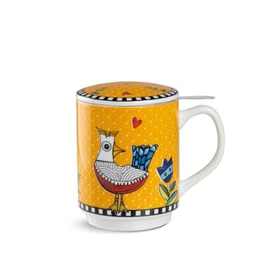 Imagem de Caneca para Chá com Infusor e Tampa Cocoricó Egan Italy 350 ml - Laranja