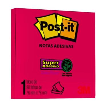 Imagem de Bloco adesivo 76x76 90 fls POST-IT 3M, Rosa