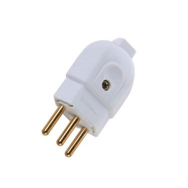 Imagem de Plugue Macho Branco 2P+T de 10 Ampères e 250 Volts - 57402103 - TRAMONTINA