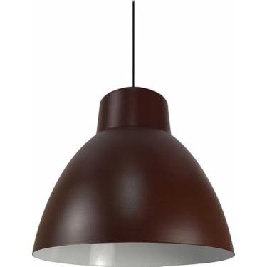 Imagem de Luminária Pendente Utron Queen Estilo Industrial em Alumínio 40cm (Marrom/Branco)
