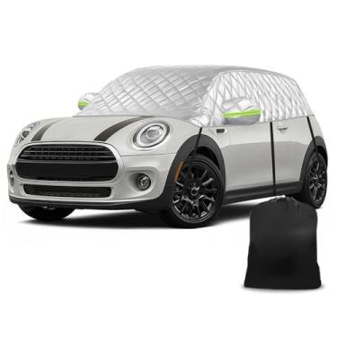 Imagem de Federedevo 6 camadas meia capa para carro 2000-2025 Mini Cooper/S/Hardtop 2 Dr - Escudo de granizo e neve | Ganchos sem arranhões + tiras refletivas | Cobertura de teto impermeável contra poeira e
