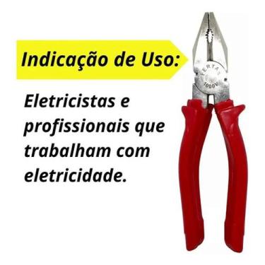 Imagem de Alicate Universal 1000v Aço 8pol. Isolado Eletricista Fertak - no-bran