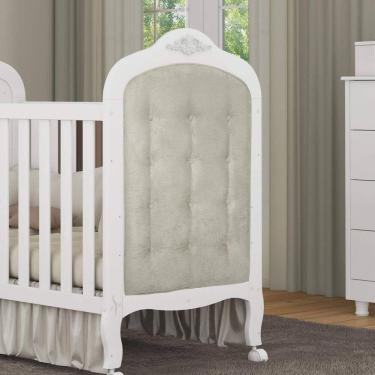 Imagem de Kit Botões encapados Berço 2 Peças Elô Móveis Peroba Sintético Bege