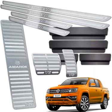 Imagem de Pedaleiras + Descanso + Soleiras Amarok V6 2010/2019 Prata