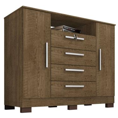 Imagem de Comoda Rack 2P 4G Madri 121 cm Malbec INCP