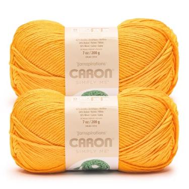Imagem de Caron Fio de citrino Simply Me - pacote com 2 unidades de 160 g - 62% acrílico, 20% nylon, 18% lã - nº 5 volumoso - 197 jardas - tricô/crochê