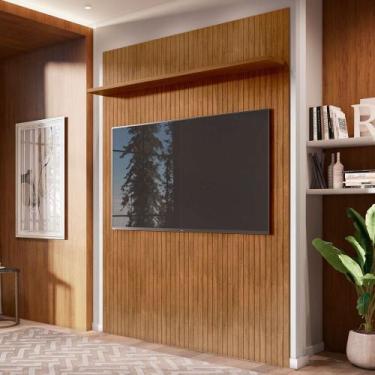 Imagem de Painel para TV Até 65 Polegadas Aléria 1 Prateleira Cedro - Pnr Móveis