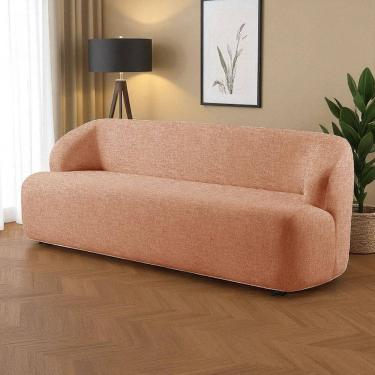 Imagem de Sofá Fixo Noah 3 Lugares Luxo 1,80m Castellar Móbile Linho Terracota