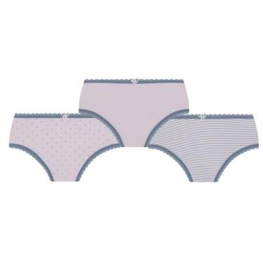 Imagem de Calcinha Lobinha Infantil Estampada 18102-089 C/3, Branco, Branco, Azu