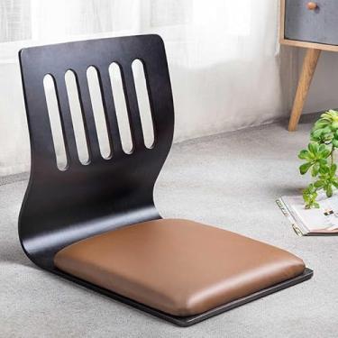 Imagem de UISLA Piso japonês sem pernas, tatami para sala de estar, meditação de madeira, braço de janela de sacada, sofá preguiçoso para ler, assistir TV