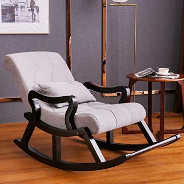 Imagem de ARCEFT Cadeira de balanço reclinável de madeira maciça, quarto, sala de estar, cadeira de leitura, cadeira de convés, cadeira relaxante, cadeira de descanso para mulher grávida, cadeira de lazer, sofá