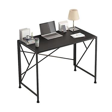 Imagem de AKALNNB Mesa de PC moderna e resistente mesa de escritório PC notebook mesa de estudo para escritório doméstico mesa de trabalho 99 cm dobrável sem instalação, mesas de escritório de 4 cores (cor