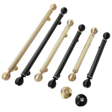 Imagem de CXYFQUUK Puxadores de gaveta de liga de zinco para armário de cozinha, armário de cozinha, maçanetas de móveis, 2 peças (puxador dourado)