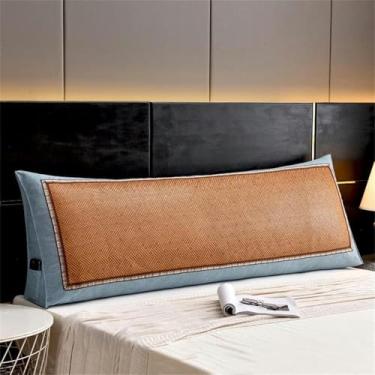 Imagem de LGEOELIAS Almofada triangular para cabeceira, almofada triangular macia, almofada de leitura, almofada grande, suporte de posicionamento do encosto, para sofá-cama com capa removível