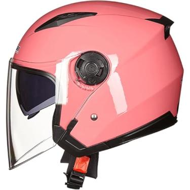 Imagem de Capacete De Motocicleta 3/4 Capacete De Motocicleta Retrô Capacete De Motocicleta Capacete De Motocicleta Aprovado Pelo Dot/Ece Com Viseira Dupla Capacete A Jato Para Scooter C, H, L/56-57CM
