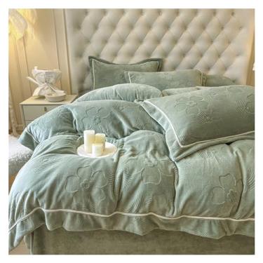 Imagem de Conjunto de capa de edredom fofo de inverno, conjunto de capa de edredom de pelúcia fofa de leite, conjunto de cama de flanela super macio e quente, capa de edredom casal (cor: 4, tamanho: cama de 2,0