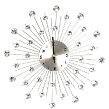 Imagem de WYUYIWH Relógio, relógio de parede, relógio de parede de 30 cm, sem tique-taque, relógios de parede silenciosos, arte de ferro moderna, decoração de parede para sala de estar, café, restaurante