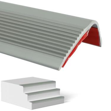 Imagem de Protetor de borda de escada de 2 m tiras de acabamento de borda de degrau em forma de L antiderrapante borda de nariz de escada de PVC autoadesivo acabamento de borda de escada à prova d'água
