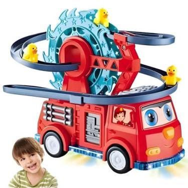 Imagem de Caminhão de Bombeiro com Pista e Patinhos Giratórios - Rick Imports