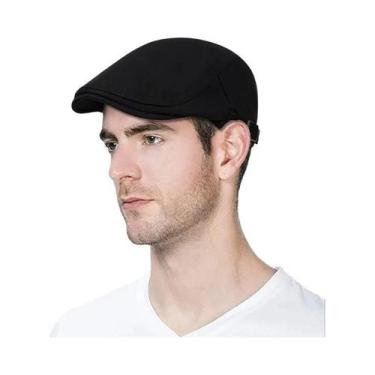 Imagem de Boina Masculina de Algodão Ajustável - Cores Cinza e Preto - Estilo Vi