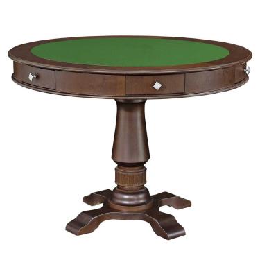 Imagem de Mesa de Jogos Carteado 4 Lugares Victoria Tampo Reversível com Gavetas e Porta Copos Imbuia GranBelo