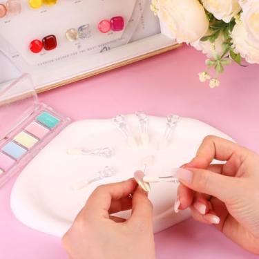 Imagem de 10 pçs aplicadores de sombra de cristal esponja descartável pacote de pincéis de sombra maquiagem aplicadores de esponja para delineador sobrancelha aplicador de pincel elétrico