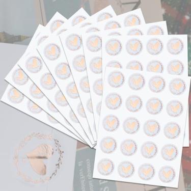 Imagem de 600 peças de adesivos de coração dourado selos envelope amor adesivos para cartão de convite de casamento dia dos namorados (30 folhas, ouro rosa)