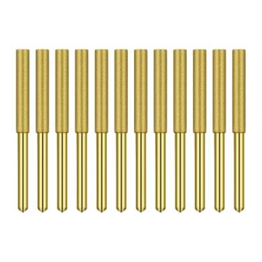 Imagem de Afiador de motosserra de diamante, 12 peças de lixa de pedra de rebarba banhada a titânio com 5/32, 3/16, 7/32 polegadas, para joias de madeira de pedra de serra de corrente