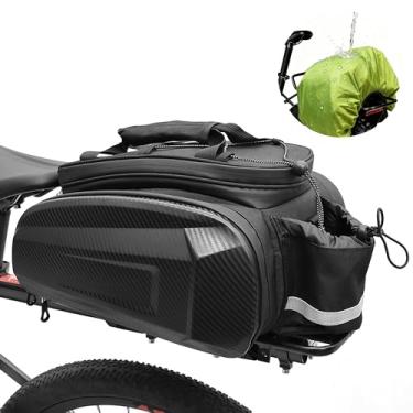 Imagem de Bolsas de bicicleta para bicicletas, suporte traseiro, 30 L, impermeável, revestimento rígido de EVA, durável, bolsa de selim, acessórios para ciclismo, deslocamento, caminhada ao ar livre (com camada