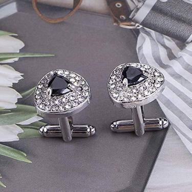 Imagem de Abotoaduras de diamante coração joias elegantes abotoaduras elegantes ocasiões especiais formais