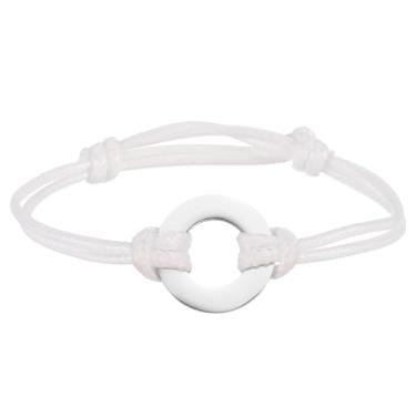 Imagem de PATIKIL Pulseira de estampagem de arruela 21 mm/0,83", pacote com 5 pulseiras de arruela de aço inoxidável em branco com nó deslizante ajustável para fazer você mesmo, acessórios artesanais, branco +