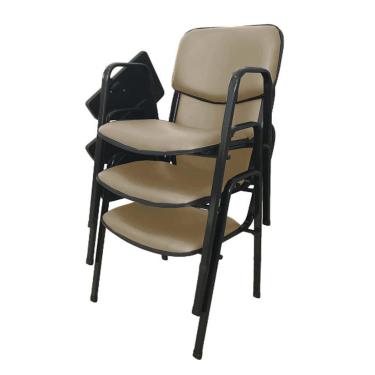 Imagem de 03 Cadeiras Escolar Universitária Linha Hotel Auditório Bege