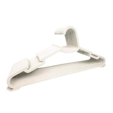 Imagem de Kit Cabide Branco Adulto 5mm Reforçado - Cabide de Plástico para Organizar Roupas, Design Achatado que Economiza Espaço(40 UNIDADES)