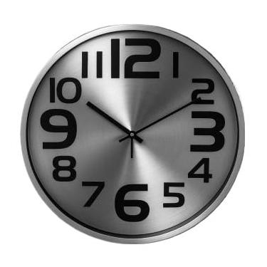 Imagem de Relogio de Parede, Moderno Clássico Minimalista, Escritório Relógio de Parede Silencioso Pilha, 24cm, 30cm Ou 40cm(Números Grandes 30cm Prata)