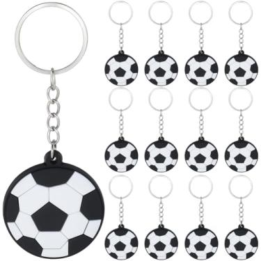 Imagem de SUNNYCLUE 1 caixa 20 peças chaveiro bola esportiva chaveiro preto branco silicone redondo metal plano time chaveiro para bolsas suprimentos bolsas berloques escola recompensa presentes chaveiro