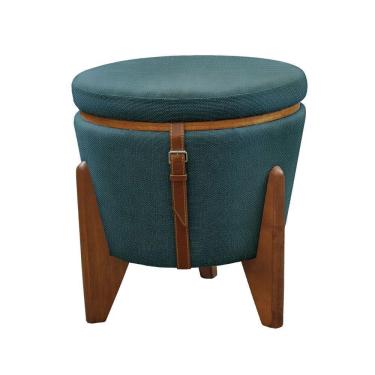 Imagem de Puff Banqueta Fênix Baú Mesa Castellar Móbile Linho Azul