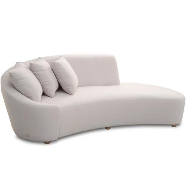 Imagem de Sofá 3 Lugares Com Puff Orgânico Sala Living 230cm Adam T03 Veludo Bege - Lyam Decor