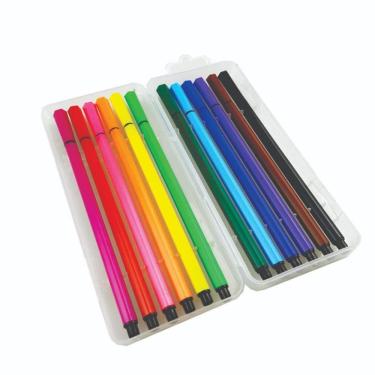 Imagem de Caneta Hidrocor 0.4M Ponta Fina Com 12 Cores Coloridas Vmp