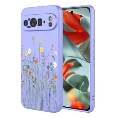 Imagem de HTXWXJC Capa de telefone para Google Pixel 9 Pro XL, capa para Google 9 Pro XL GGX8B, GZC4K, GQ57S, à prova de choque, flexível, amortecedora, capa macia de TPU, capa de telefone com estampa de flores