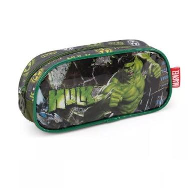 Imagem de Estojo Escolar Infantil Hulk Marvel Verde Luxcel - Sestini