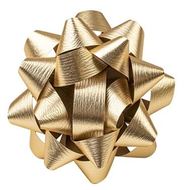 Imagem de RUSPEPA Variedade de laço de presente de papel - padrão dourado para aniversário, Natal, feriado, festa, casamento, chá de bebê - total de 12 laços, 1 tamanho