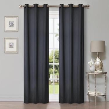 Imagem de Superior Cortinas semiblackout Senna – Design brilhante peculiar – 106,7 cm x 274,3 cm – Cabeçote com ilhós – Cortinas com bloqueio solar e escurecimento de ambiente para quarto, sala de estar