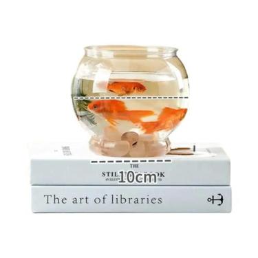 Imagem de Aquário De Vidro Transparente Pequeno E Resistente Para Peixes Betta E