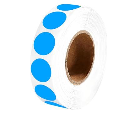 Imagem de 1000 adesivos redondos coloridos de 2,5 cm etiquetas de código pequeno para escritório, loja, quintal, venda, casa, sala de aula, marcação (azul, 2,5 cm)