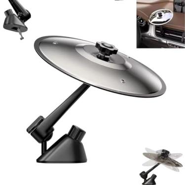 Imagem de BraMccer Saída de ar do prato do carro, saída de ar do tambor do símbolo do carro, mini prato de batida de tambor para ventilação do carro (prata)